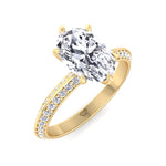 Violeza - Oval Shape Diamond Engagement Ring with Duet Pave Band - Gem Jewelers Co