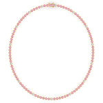Bezel Set Natural Pink Sapphire Tennis Necklace with Diamonds
Yellow Gold 18K