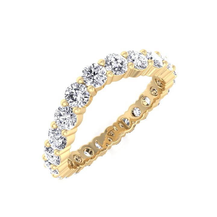 Florel - Round Shape Natural Diamond Curved Eternity Band - Gem Jewelers Co