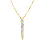 Graduated Natural Diamond Drop Pendant Yellow Gold 18K