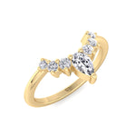 YG Pear Shape Natural Diamond Curved Tiara Engagement Ring 3