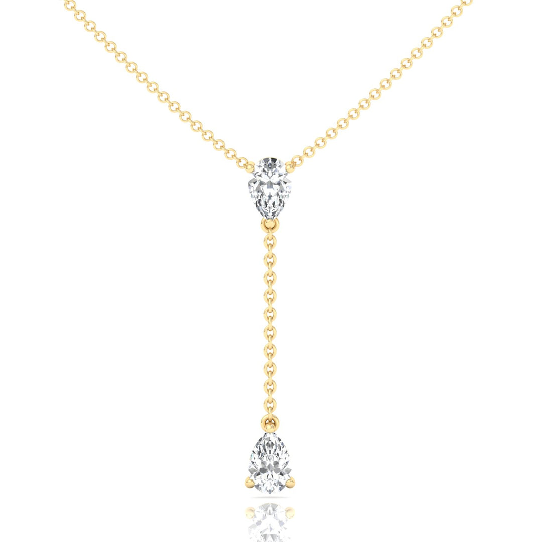 .50CT Pear Shape Natural Diamond Lariat Necklace