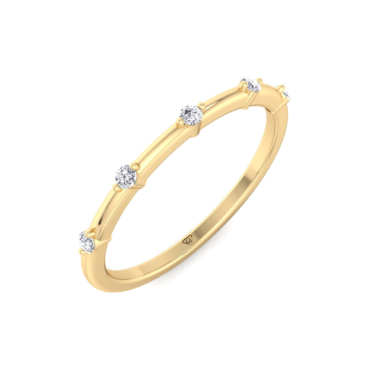 Myra - 5 Stone Round Diamond Dainty Ring Single Prong - Gem Jewelers Co