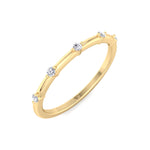 Myra - 5 Stone Round Diamond Dainty Ring Single Prong - Gem Jewelers Co