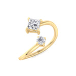 Ora - Princess & Round Cut Diamond Stackable Ring - Gem Jewelers Co