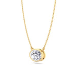 Lia - Bezel Set Oval Shape Diamond Pendant - Gem Jewelers Co