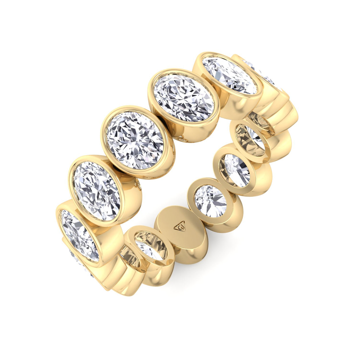 Allora - Bezel Set Oval Shape Diamond Eternity Band - Gem Jewelers Co