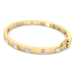 Milly - Asscher Cut Bezel Set Natural Diamond Bangle - Gem Jewelers Co