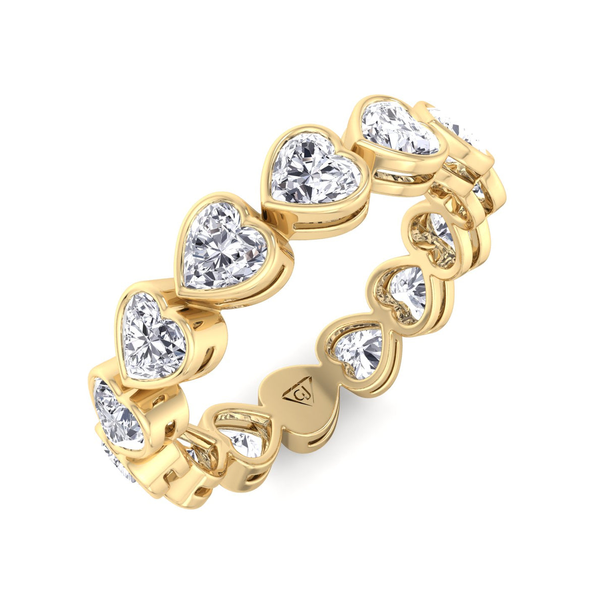 Sera - Heart Shape East to West Bezel Set Diamond Eternity Band - Gem Jewelers Co