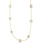 Multi Shape Natural Diamonds By The Yard Necklace Yellow Gold 18K