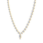 Pear Shape Natural Diamond Tennis Necklace Yellow Gold 15CT