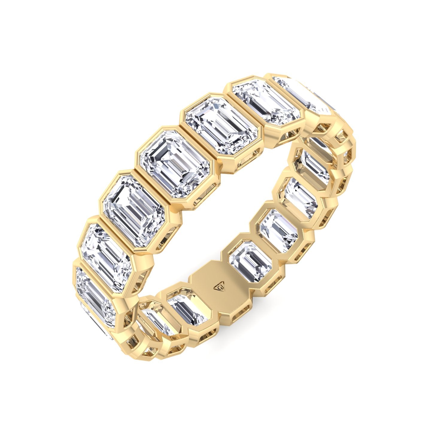 Alessi - Bezel Set Emerald Cut Diamond Eternity Band - Gem Jewelers Co