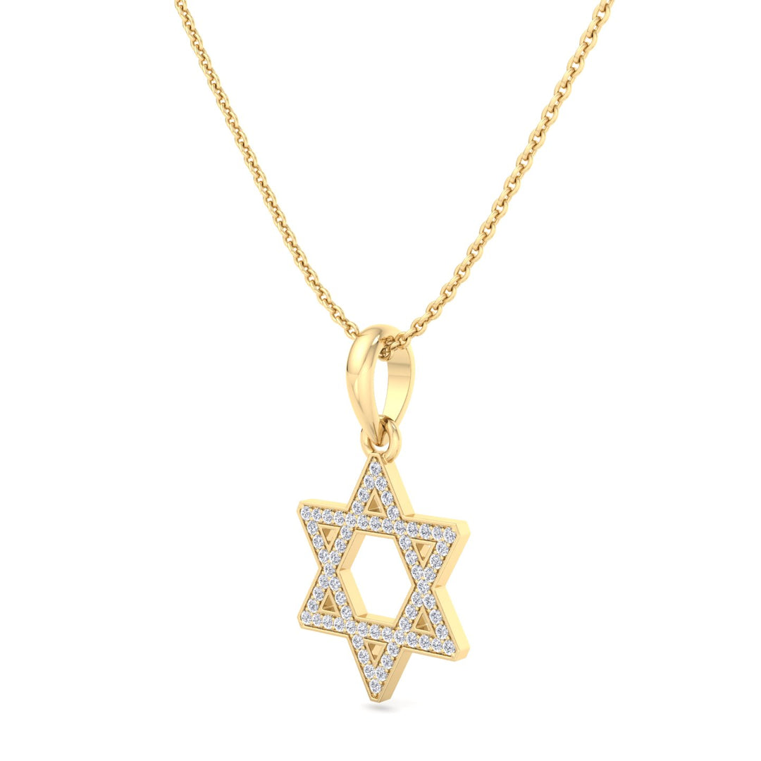 .35CT Star Of David Pendant Natural Diamond Pendant Necklace