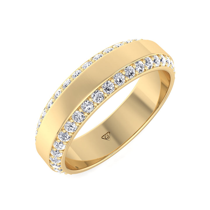 1.50CT Beveled Natural Diamond Wedding Band