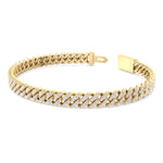 5.5mm diamond Cuban link bracelet yellow gold