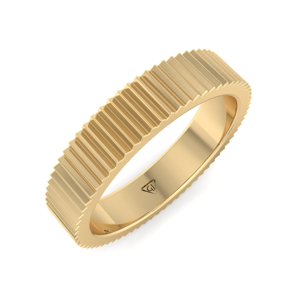 Franco - Unisex 5mm Fluted Gold Band - Gem Jewelers Co