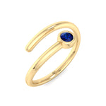 Bleu - Round Cut Blue Sapphire Bezel Set Stacking Ring - Gem Jewelers Co