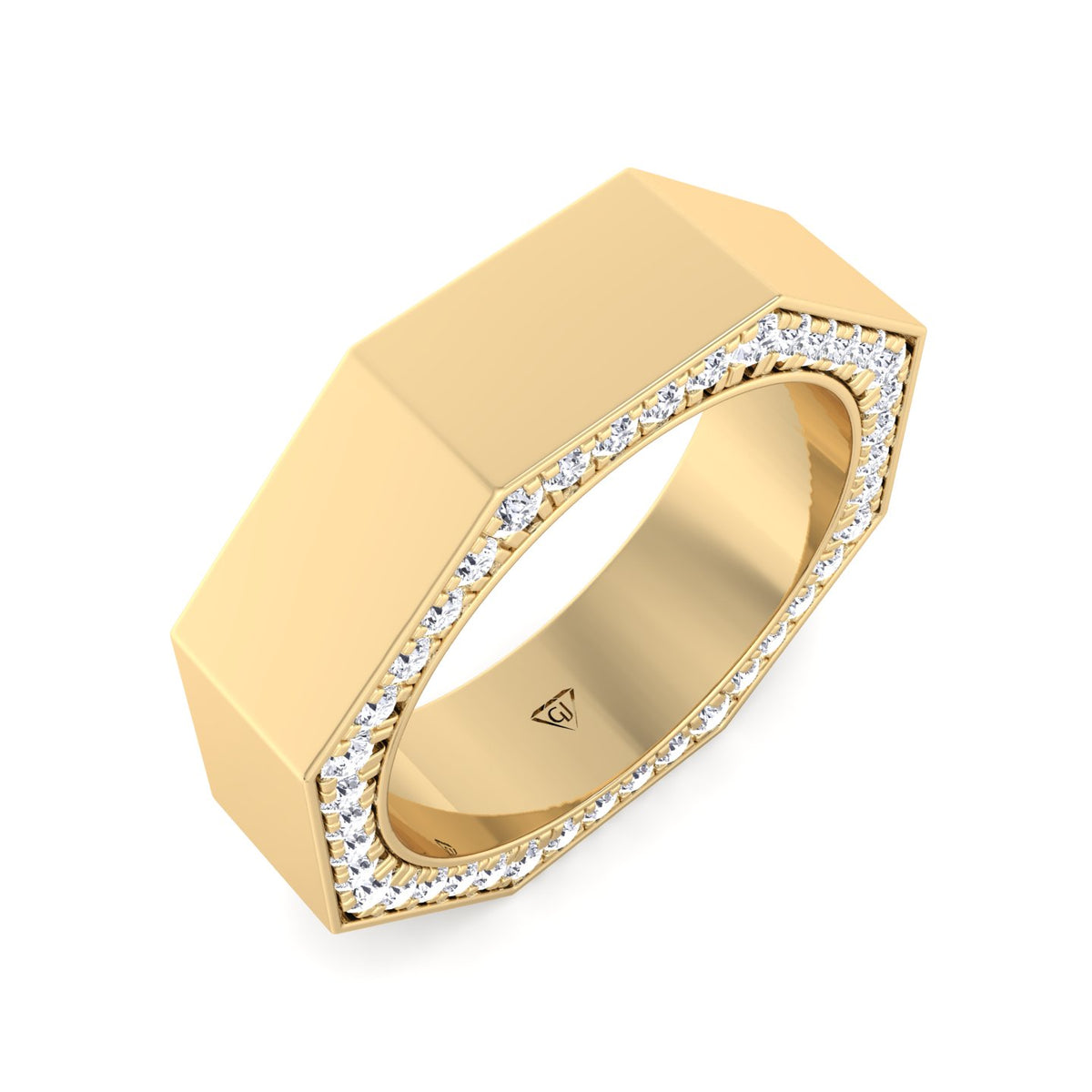Enrico - Hidden Diamond Wedding Band - Gem Jewelers Co