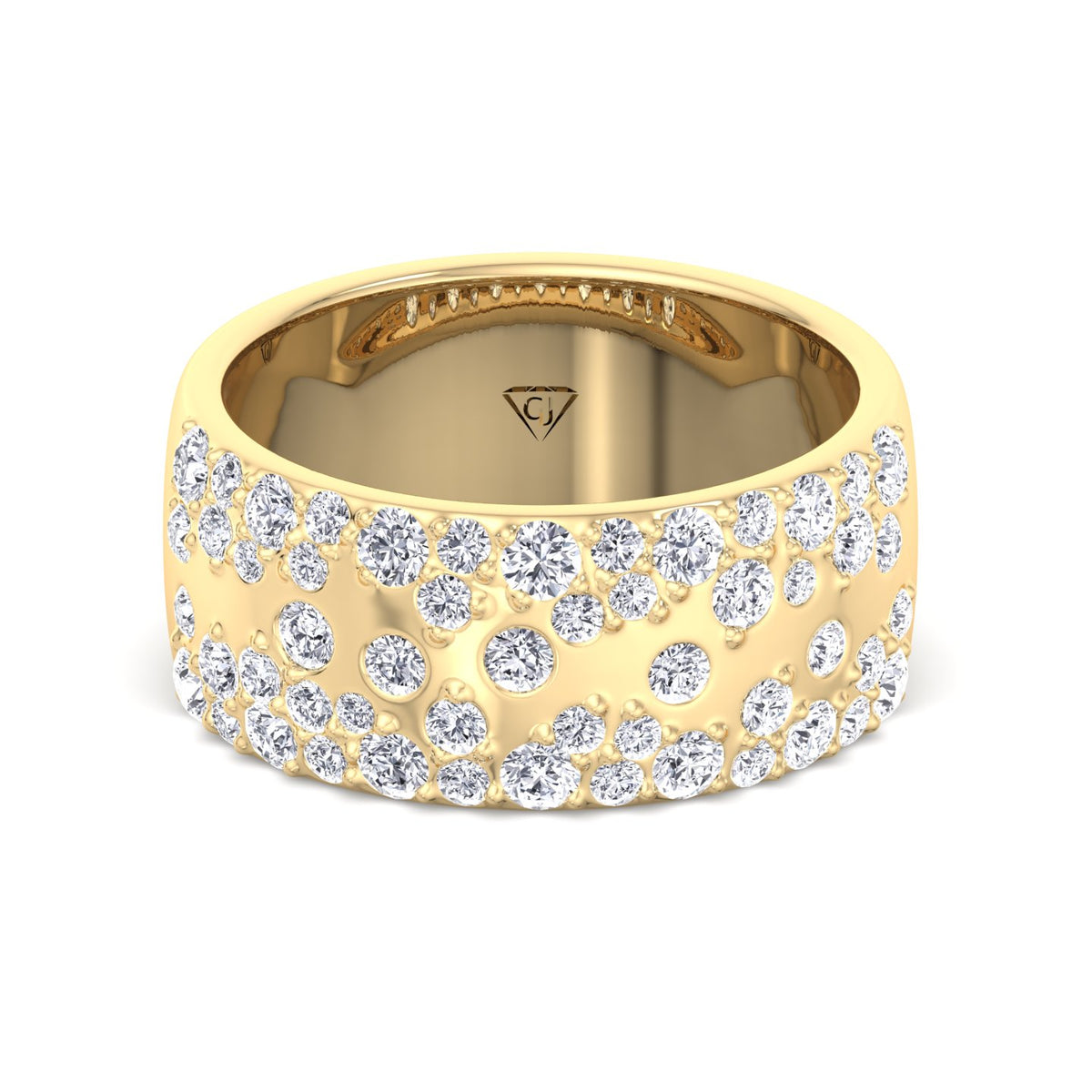 Cellini - Wide Natural Diamond Cigar Band - Gem Jewelers Co