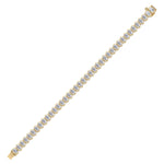 Bezel set oval natural diamond tennis bracelet 14K yellow gold