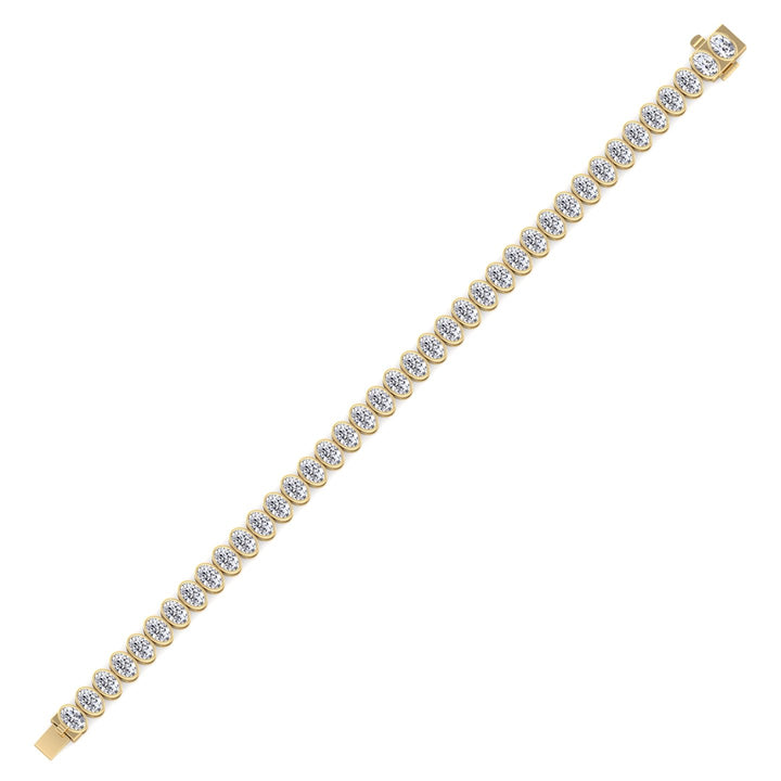 Paola - Bezel Set Oval Shape Natural Diamond Tennis Bracelet - Gem Jewelers Co