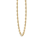 Crown Prong Round Natural Diamond Bar Necklace Yellow Gold