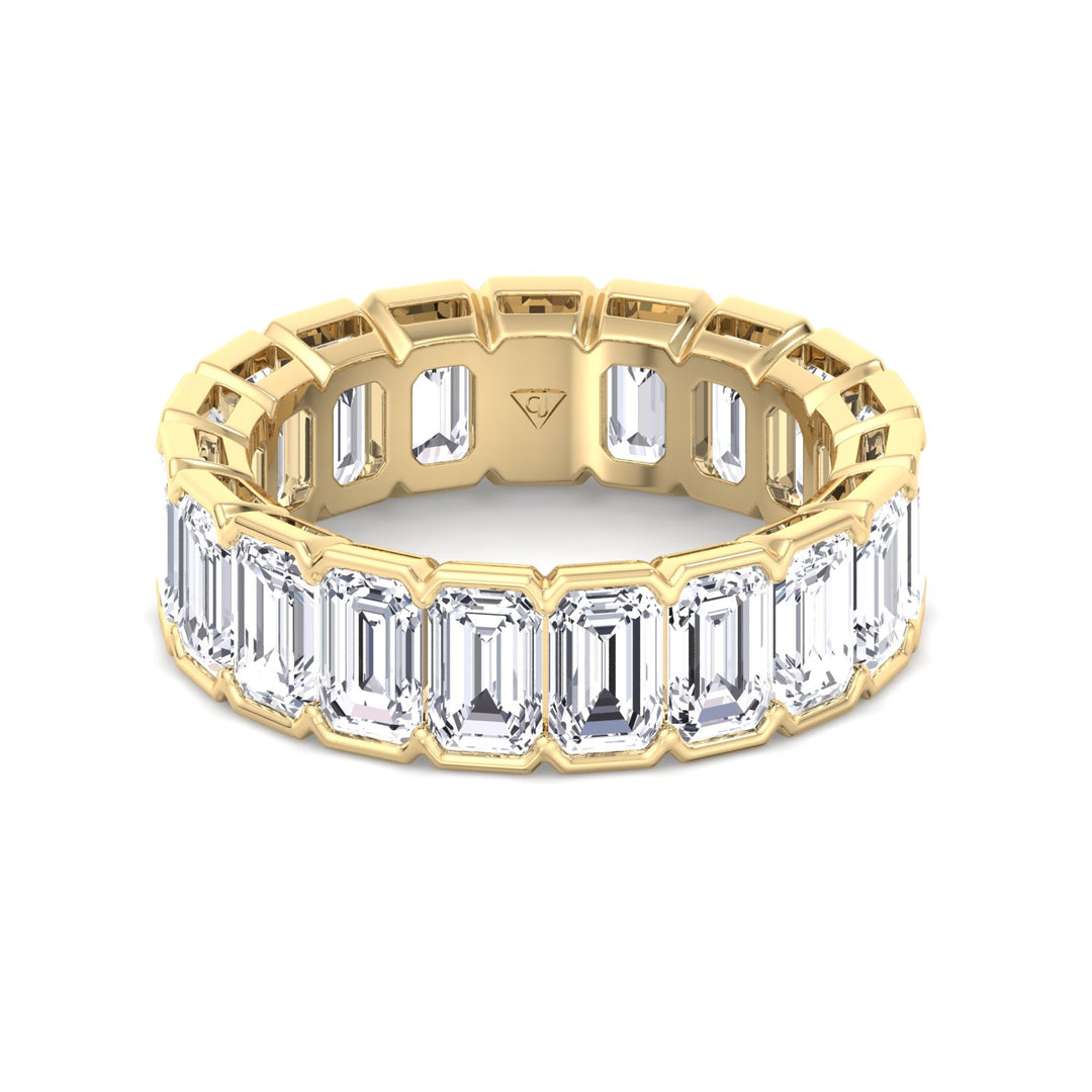 Half Bezel Set Emerald Cut Natural Diamond Eternity Band