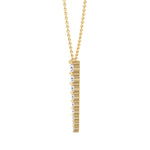 Graduated Natural Diamond Drop Pendant Yellow Gold 