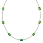 natural-diamond-green-emerald-station-tennis-necklace-14K-solid-gold-tennis-necklace