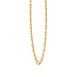 Bezel Set Round Natural Diamond Bar Necklace Yellow Gold