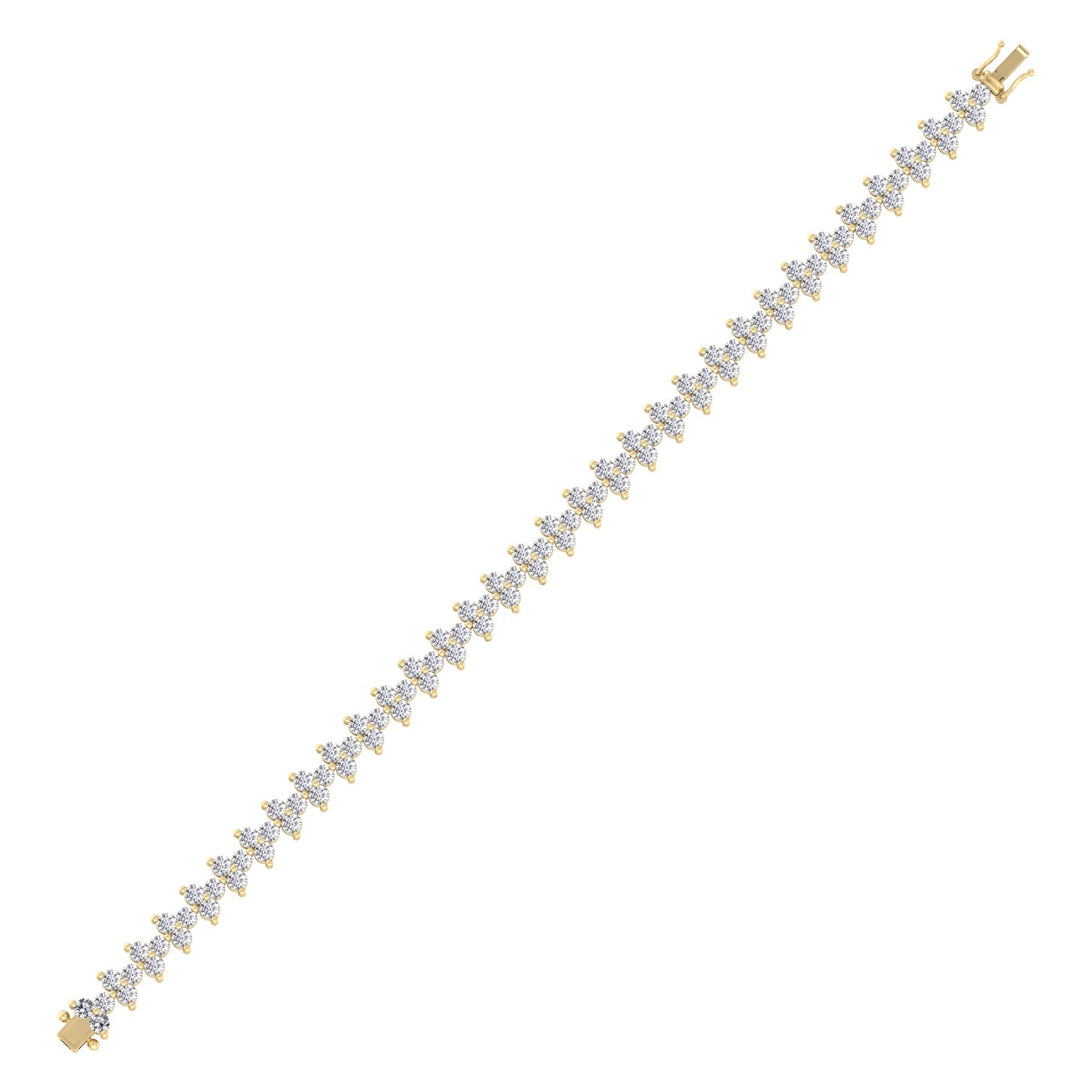 Natural Diamond Trio Tennis Bracelet Yellow Gold 