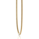 Double Setting Natural Diamond Tennis Necklace (3-Prong & 4-Prong) in 14K Solid Gold Yellow