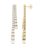 Double-Strand-Graduated-Natural-Diamond-Dangle-Earrings-1CT-Yellow Gold