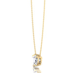 Toi Et Moi --Emerald & Heart Shape-- Natural Diamond Pendant-14K-18K-1CT-2CT-Yellow Gold