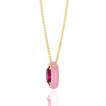 (3.5CT T.W.) Natural Pink Sapphire and Ruby Pendant Yellow Gold 