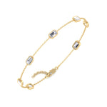 Emerald Shape Natural Diamonds By The Yard Bracelet-1.10CT-14K-18K-
Yellow Gold-Lobster Clasp
