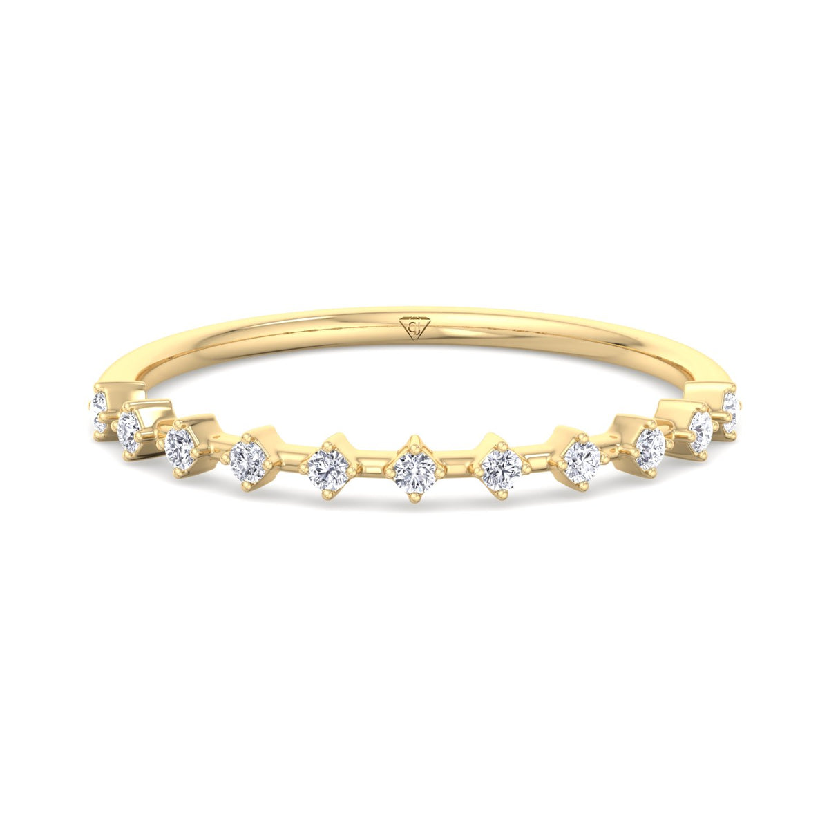 Simona - Multi Stone Round Natural Diamond Dainty Ring - Gem Jewelers Co