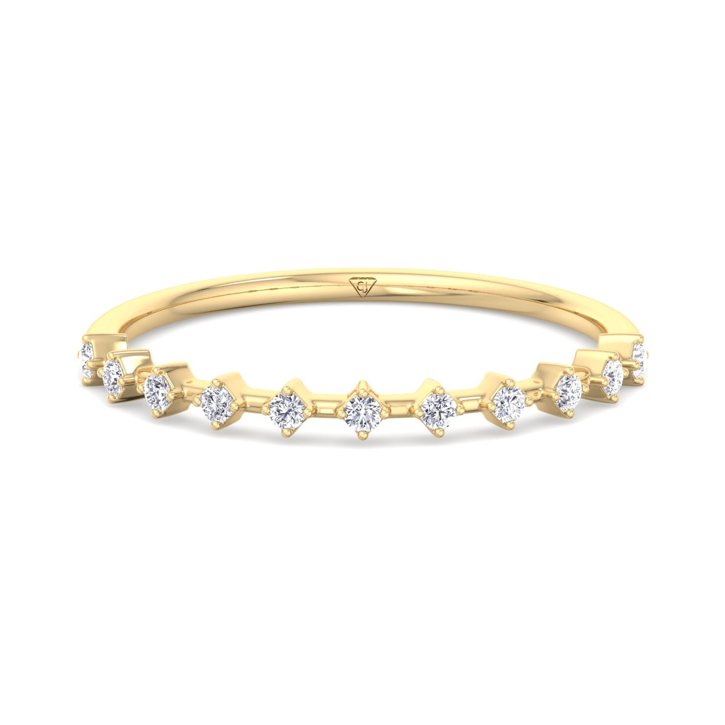 Simona - Multi Stone Round Natural Diamond Dainty Ring - Gem Jewelers Co