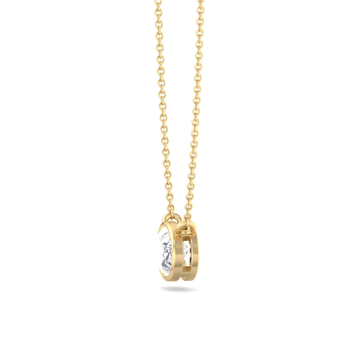 Lia - Bezel Set Oval Shape Diamond Pendant - Gem Jewelers Co
