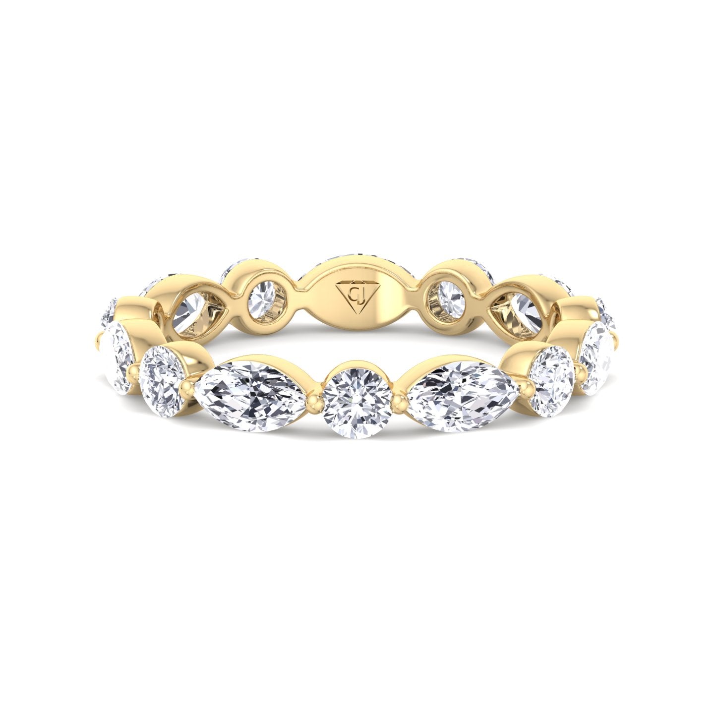 Daria - Marquise and Round Eternity Wedding Band - Gem Jewelers Co