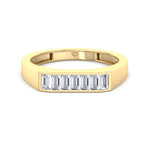 Baguette Shape Channel Setting Natural Diamond Wedding Band Yellow Gold 14K