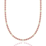 Bezel Set Natural Pink Sapphire Tennis Necklace with Diamonds
Yellow Gold