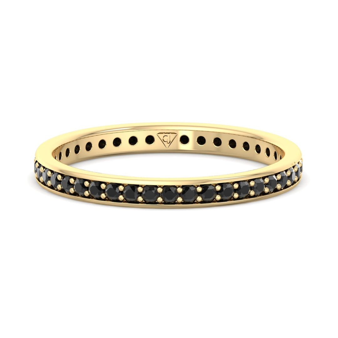 black-diamond-wedding-band-in-solid-yellow-gold