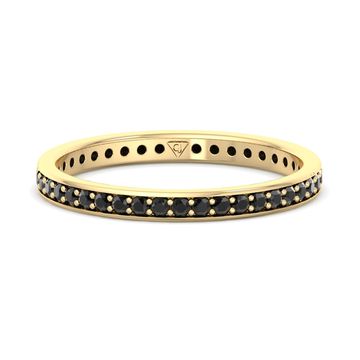 black-diamond-wedding-band-in-solid-yellow-gold
