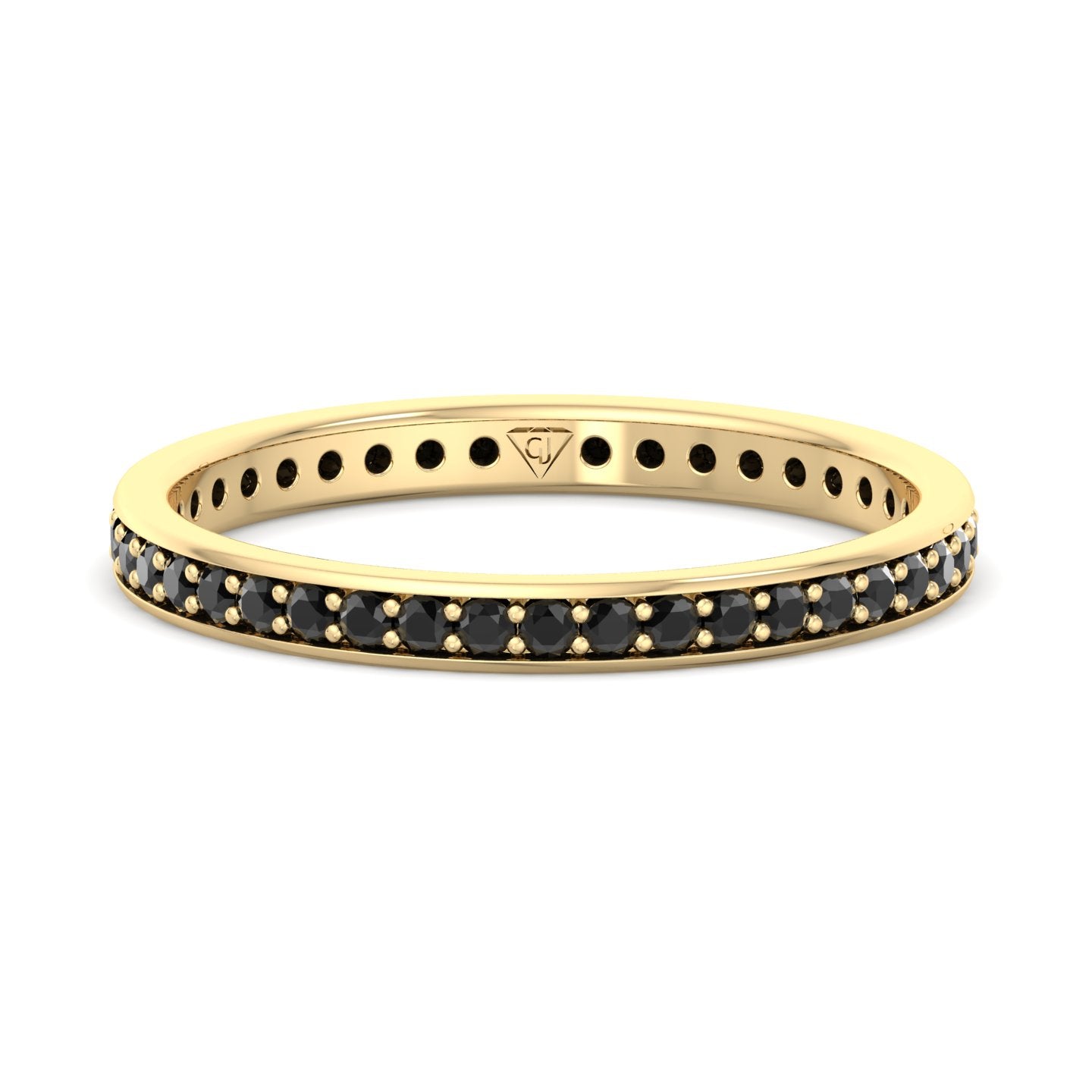 black-diamond-wedding-band-in-solid-yellow-gold