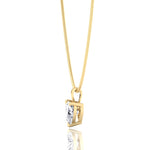 Heart Shape Natural Diamond Necklace Pendant on Luxe Omega Chain - 14K- Yellow Gold- 1CT