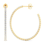 Clara - 6.2CT Round Diamond Inside Out Hoops - Gem Jewelers Co