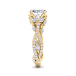 Fiorella - Oval Shape Diamond Engagement Ring with Marquise Shape Side stones and Twisted Pave Band - Gem Jewelers Co
