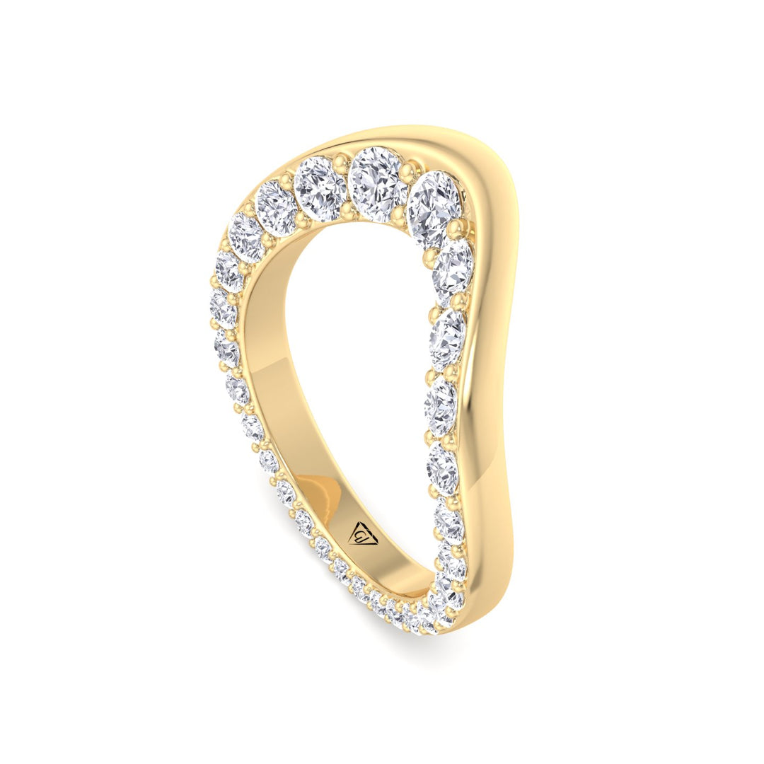 Natural Diamond Invisible Halo Eternity Band Yellow Gold 