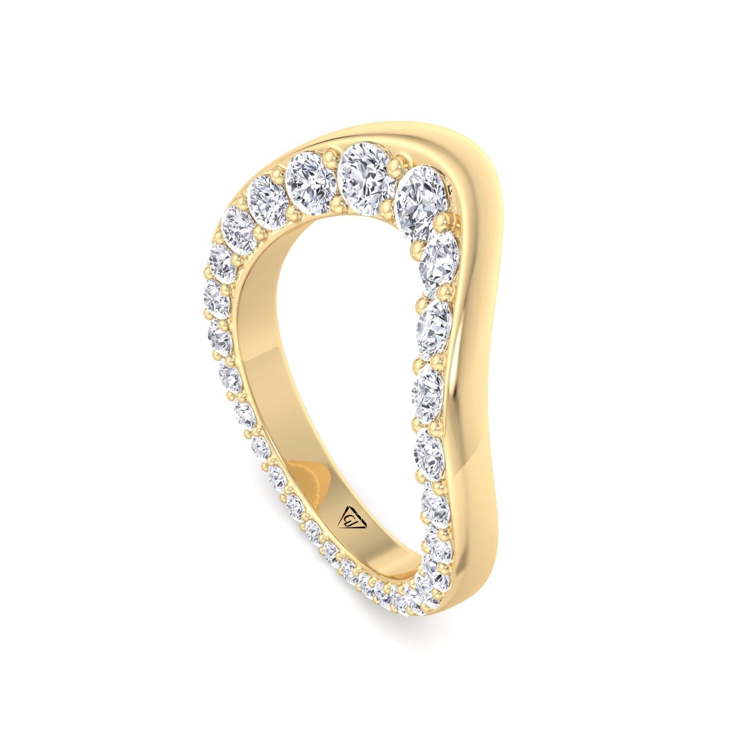 Natural Diamond Invisible Halo Eternity Band Yellow Gold 